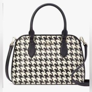 Kate Spade Small Darcy Black and White Houndstooth Satchel